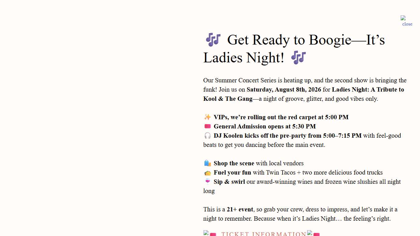 🎶 Get Ready to Boogie—It’s Ladies Night! 🎶 - Hannah Nicole Vineyards